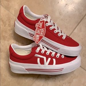 NWT ✨Vans Red Canvas Sid Ni, Size 6.5